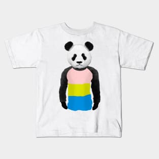 Pansexual Pride flag Panda Kids T-Shirt